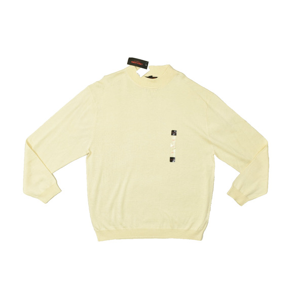 NEW NWT Linea Uomo Mock Neck Sweater Big & Tall Size 3XLT Off White Wool Blend - Picture 1 of 8